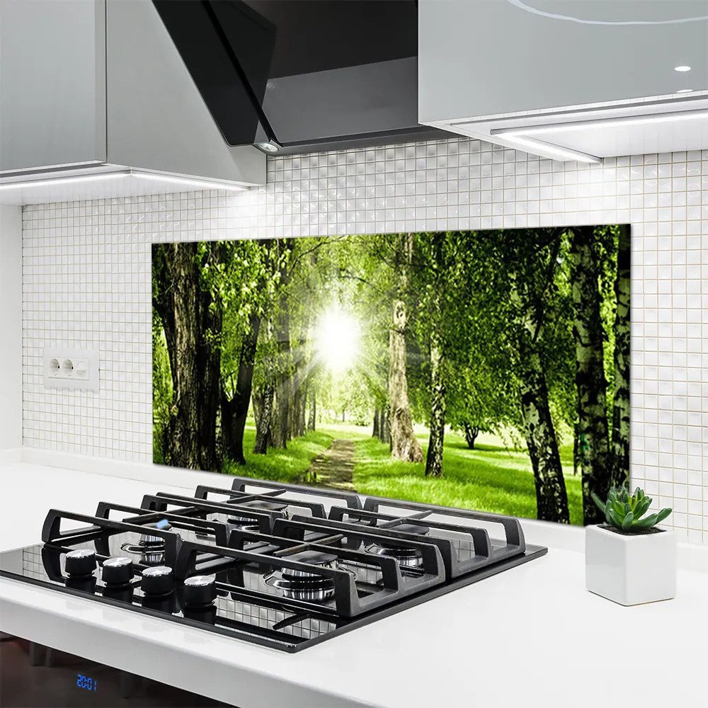 Panel nad blat kuchenny Rozświetlona Ścieżka Leśna