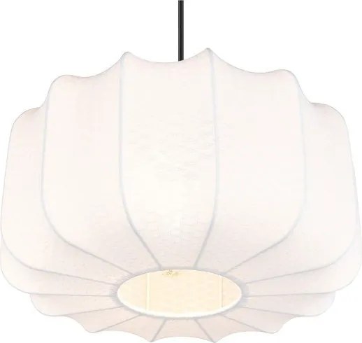 Biała metalowa lampa wisząca z tekstylnym kloszem ø 40 cm Madleine – Reality