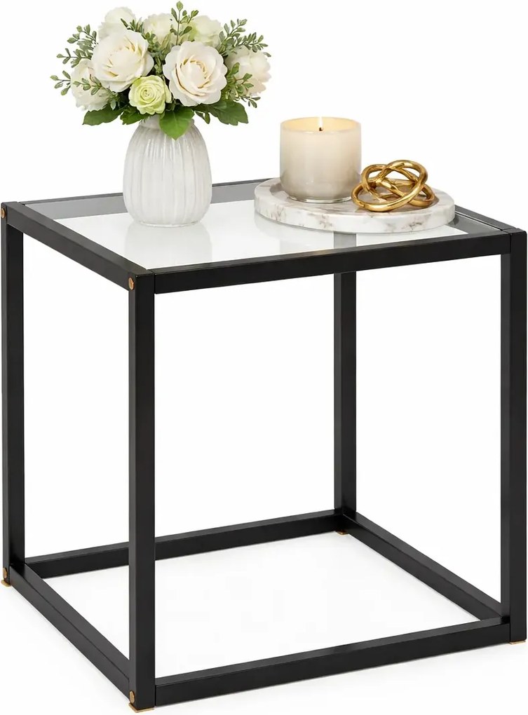 Szklany Stolik Czarny Kawowy W Stylu Loft A3-M74