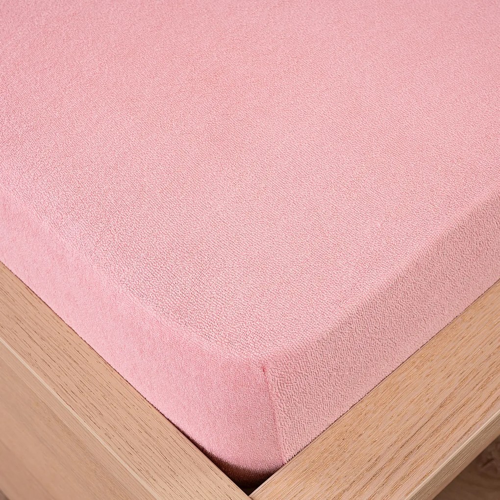 4Home Prześcieradło frotte różowy, 90 x 200 cm