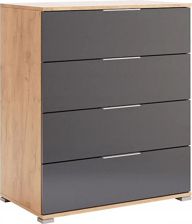 Komoda z 4 szufladami dąb craft + lava mat F7-S94