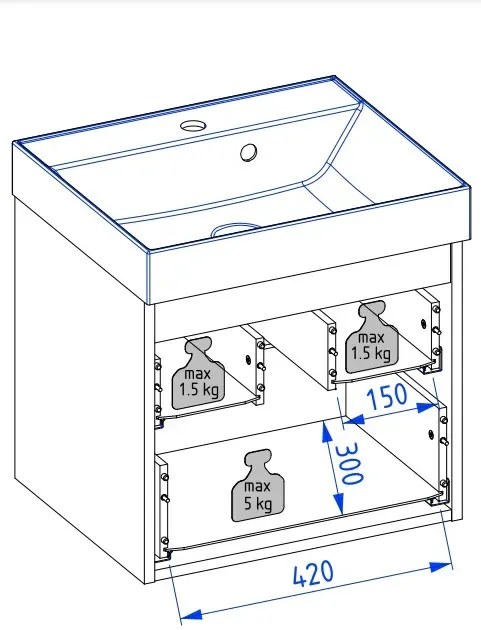 Szafka pod umywalkę HARMO 50 cm kaszmir półmat KROFAM