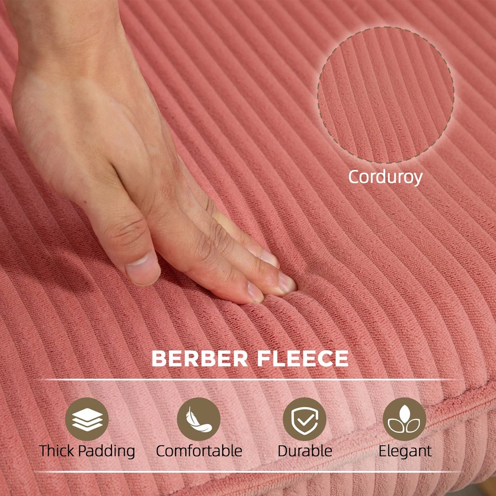 HOMCOM Fotel bujany, Fotel relaksacyjny, Fotel bujany, obciążenie do 120 kg, Poliester, 98 x 71 x 101 cm, Różowy