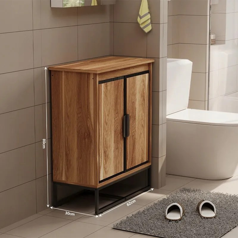 Szafka pod umywalkę łazienkowa jasny brąz 82cm