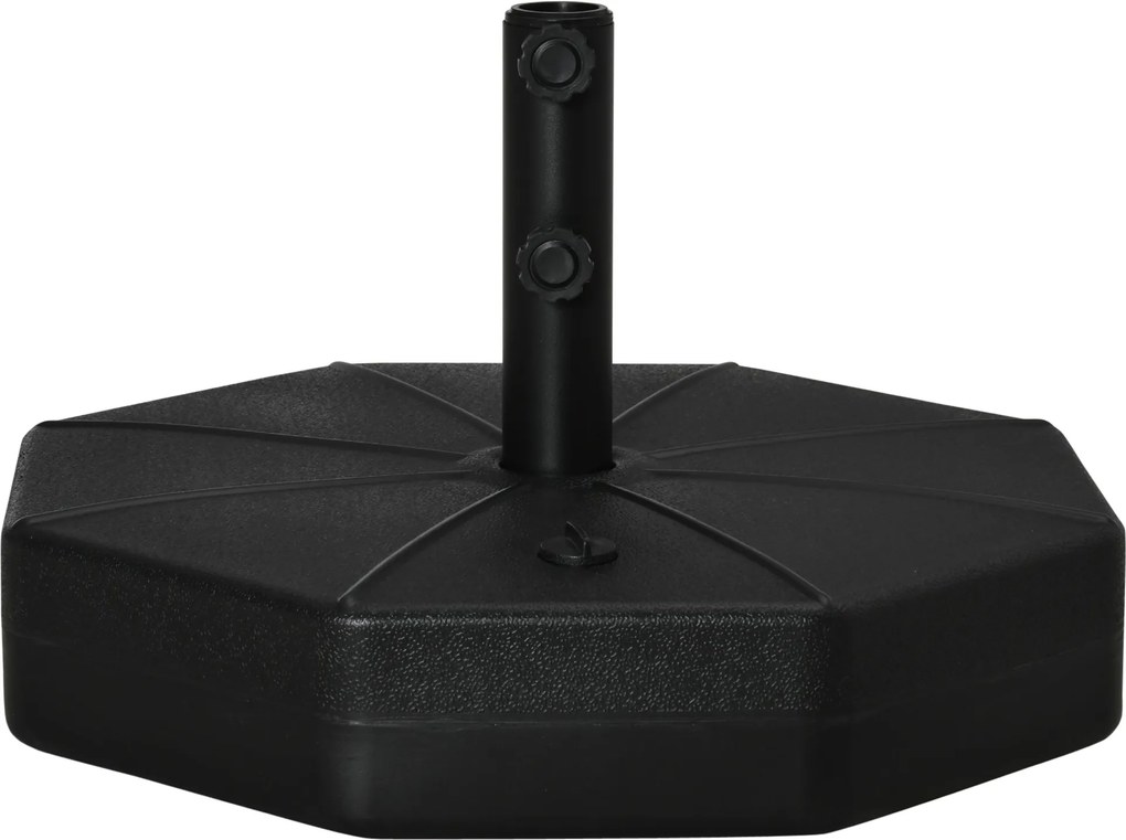 Outsunny Podstawa do Parasola Napełniana Wodą lub Piaskiem do 40kg Stabilna i Wytrzymała Czarna Ø60x36H cm Idealna do Ogrodu | Aosom PL