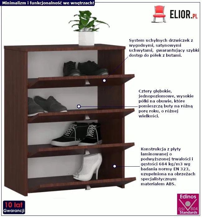 Szafka na buty w kolorze wenge - Serna