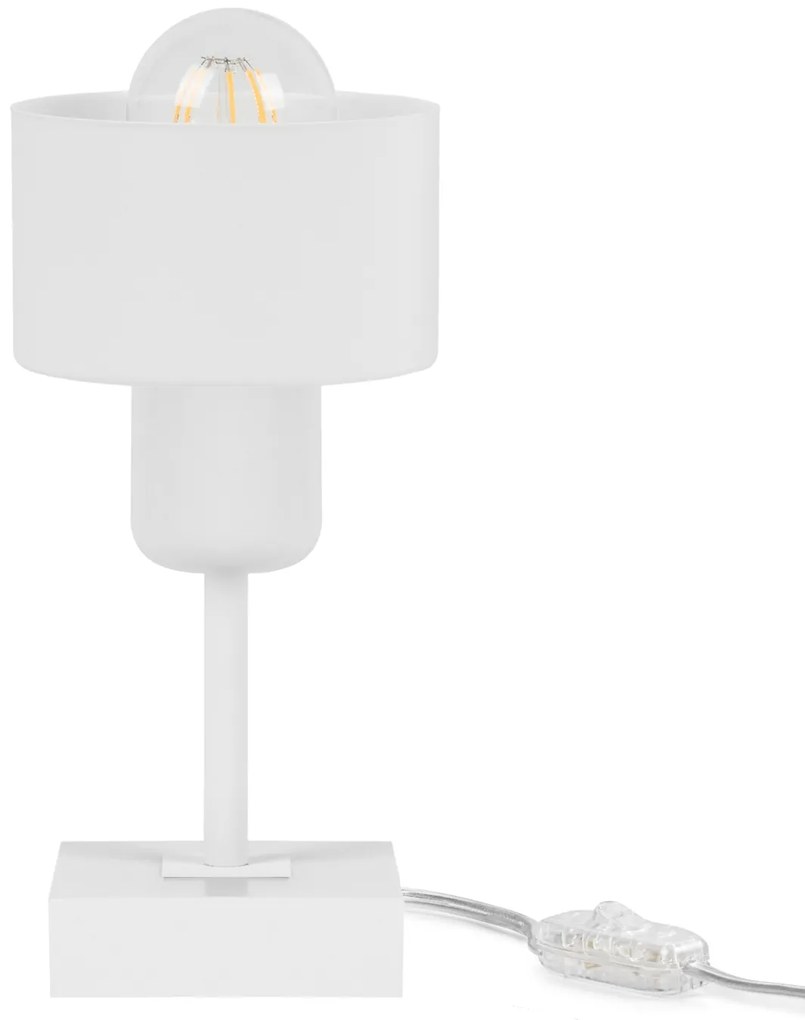 Biała lampka nocna stołowa DTI-WE10x10WE buk 1xE27