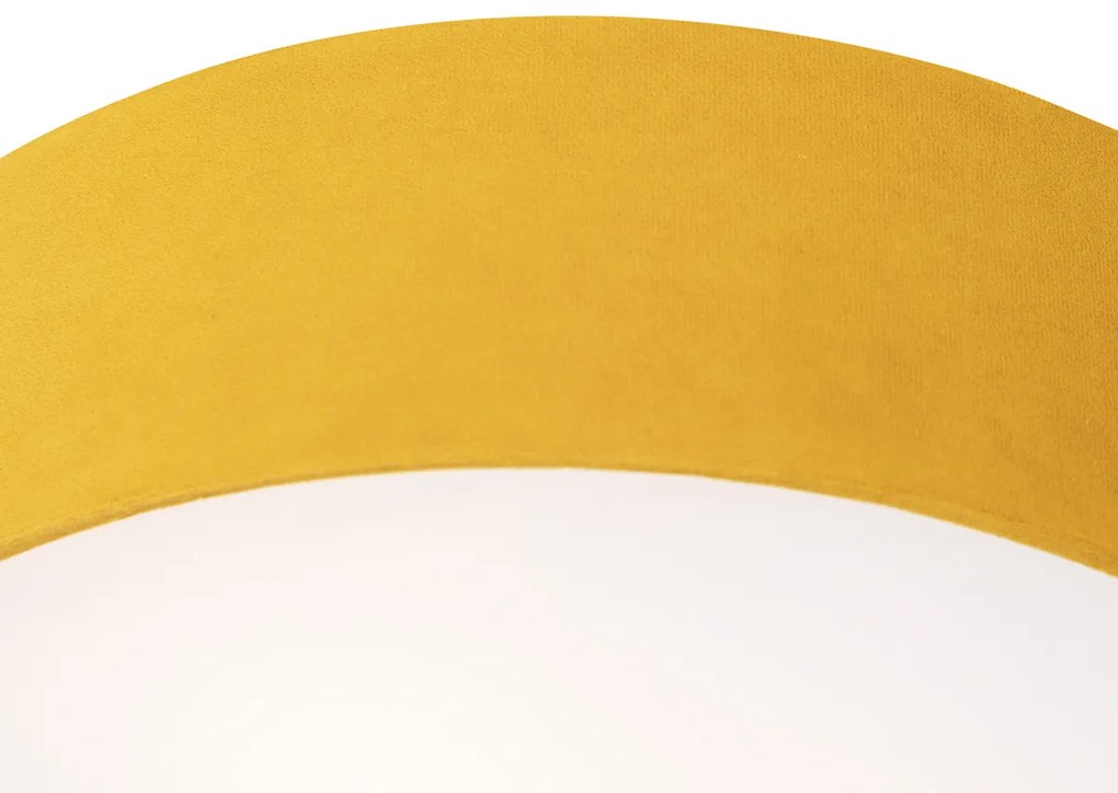 Nowoczesna lampa sufitowa ochrowa 40 cm ze złotym wnętrzem - Drum Nowoczesny Oswietlenie wewnetrzne