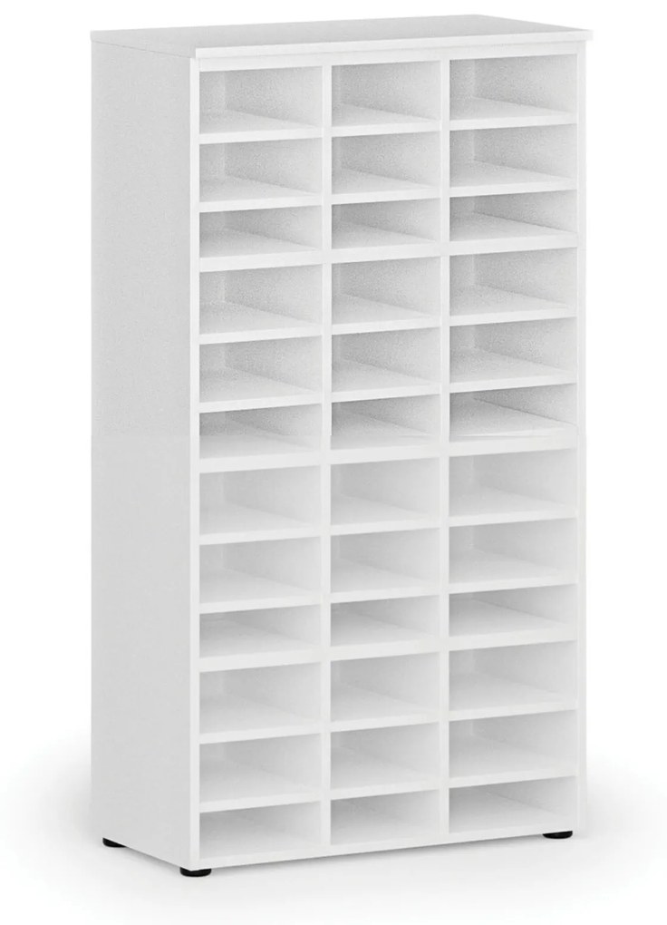 Regał sortujący PRIMO WHITE, 1434 x 800 x 420 mm, 36 przegród, biały