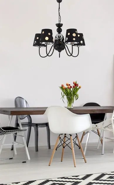 Czarna nowoczesna lampa wisząca 4X D221 K4-P62