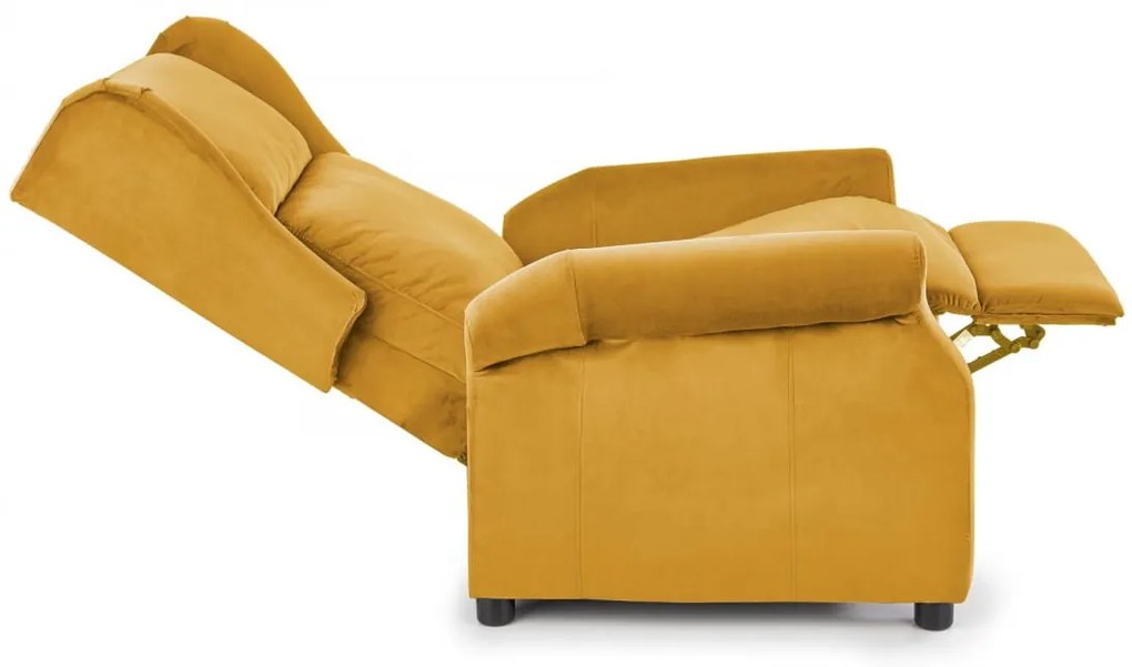Fotel Uszak Rozkładany musztardowy AGUSTIN 2