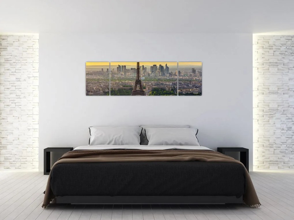 Obraz - Panorama Paryża (170x50 cm)