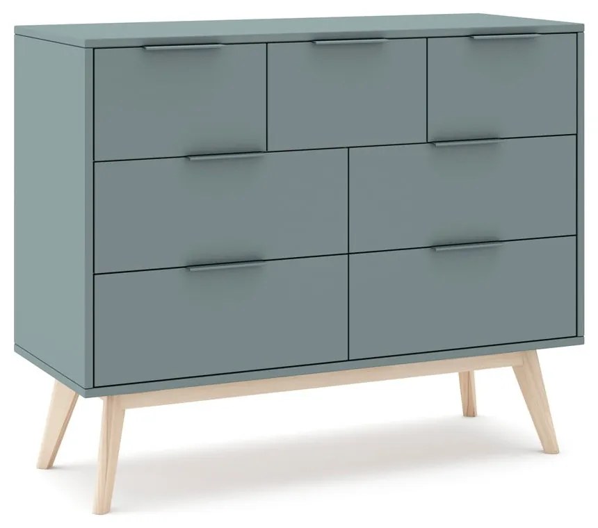 Szarozielona komoda 120x83x40 cm Pisco – Marckeric