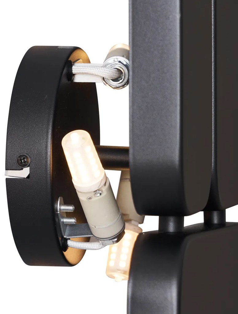 Designerski kinkiet czarny 3-źródła światła - Planes