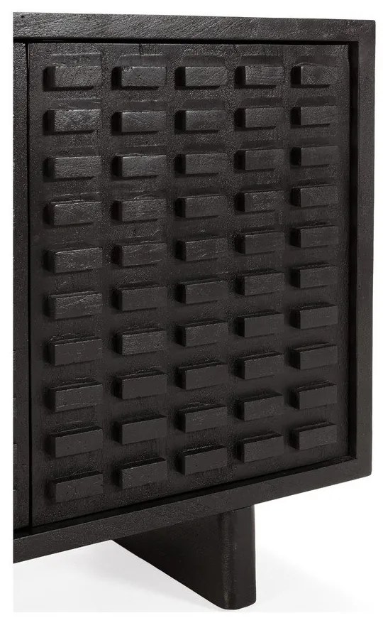 Czarna komoda z litego drewna mango 200x80x40 cm Inaya – MOME