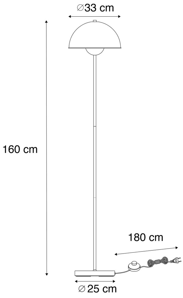 Industrialna lampa podłogowa czarna ze złotem 160 cm - MagnaxPrzemysłowy Oswietlenie wewnetrzne