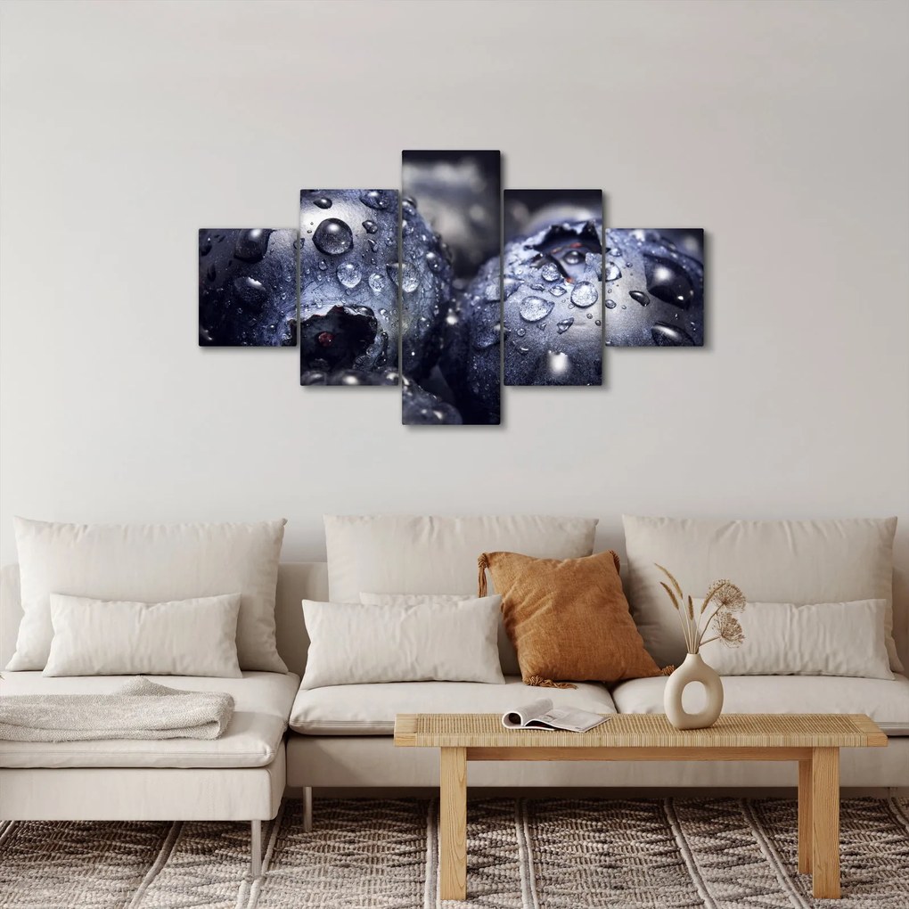 Obraz owoców z kroplami wody (125x70 cm)