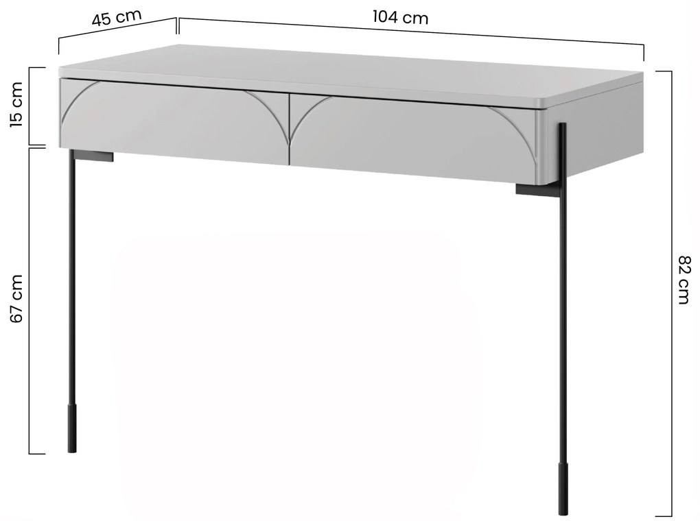 Konsola / toaletka Sonatia 100 cm z dwoma szufladami - oliwka