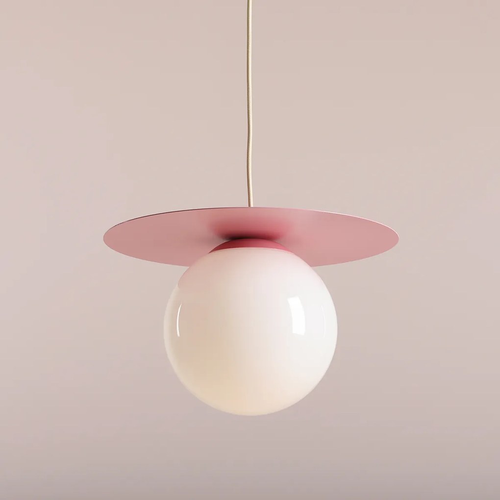 Nowoczesna lampa wisząca Loop M w kolorze różowym