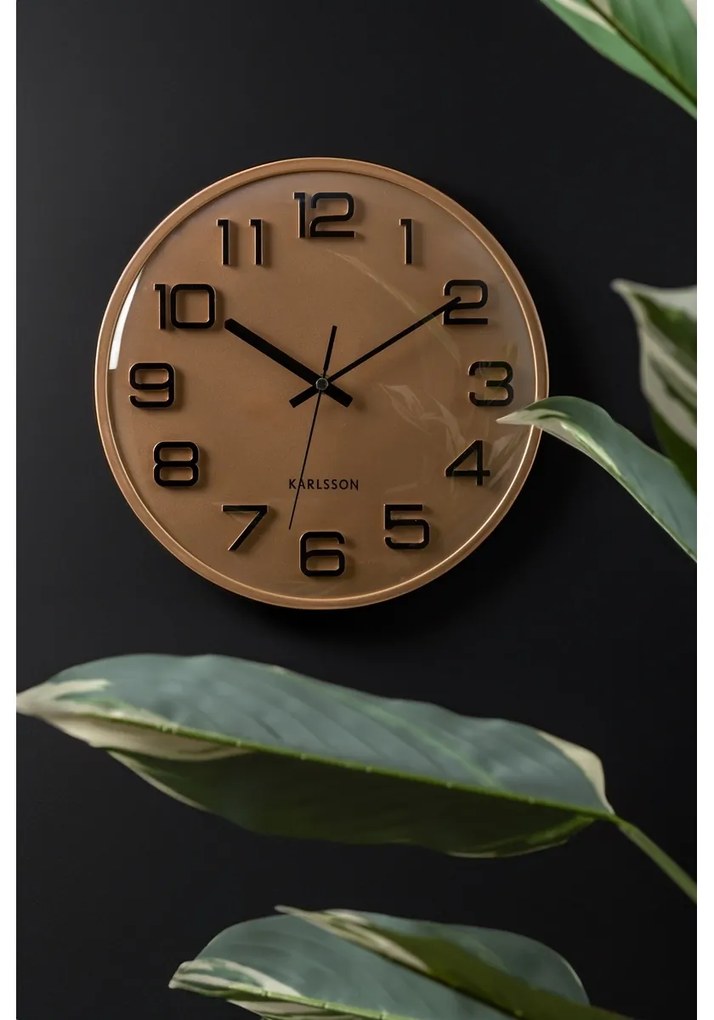 Karlsson 6022GD designerski zegar ścienny złoty, średnica 30 cm