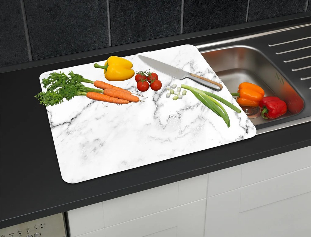 Wielofunkcyjna płyta kuchenna z hartowanego szkła MARBLE