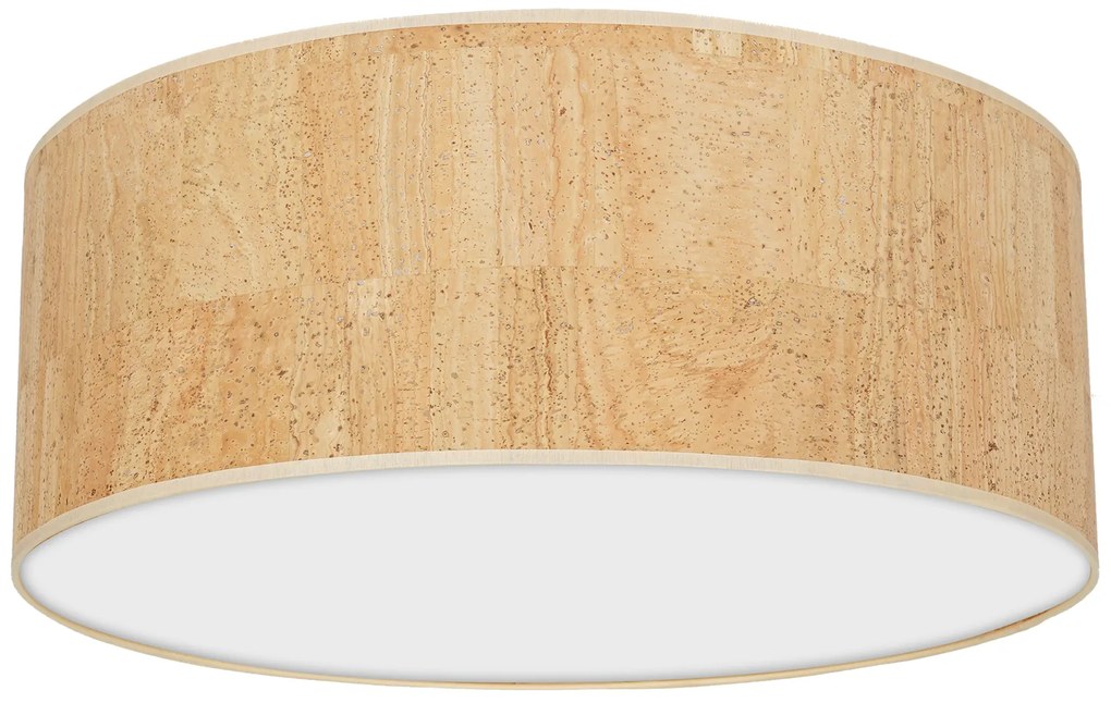 Lampa sufitowa korek, biała, okrągła CORK White/Cork 2xE27