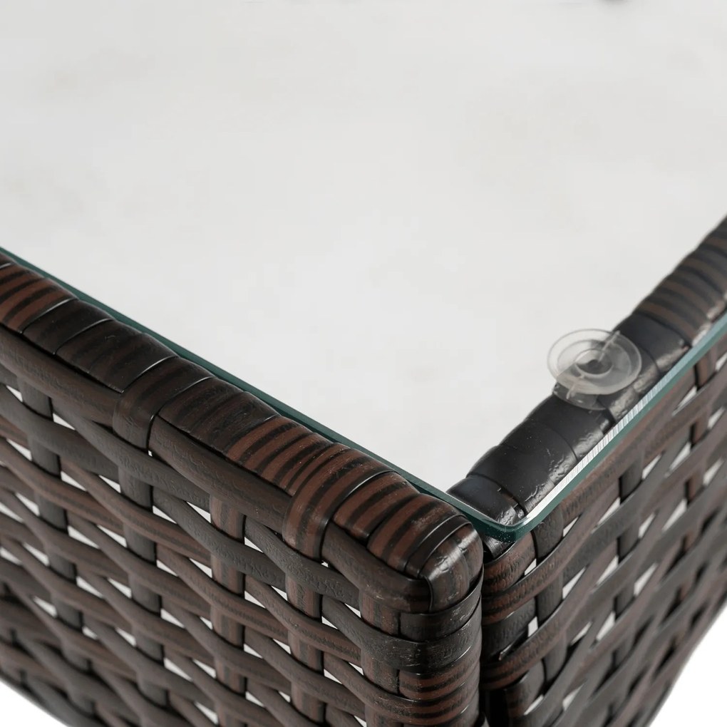 Mały zestaw mebli ogrodowych technorattan Missisipi, brązowy/beżowy