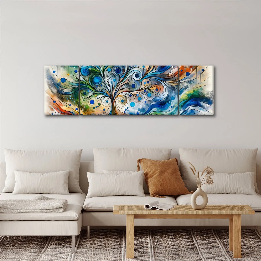 Obraz – Kolorowe energetyczne drzewo (170x50 cm)