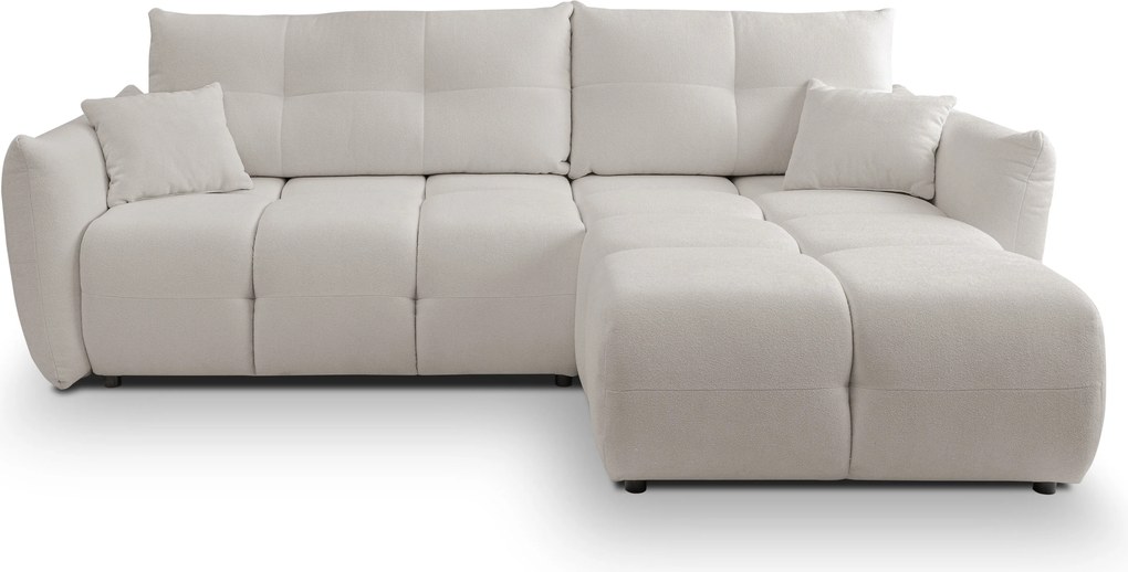 Masseno Narożnik MODA z funkcją spania i pojemnikiem na pościel Narozniki L, Rozkładana sofa - Jasnoszary, SICURO 65