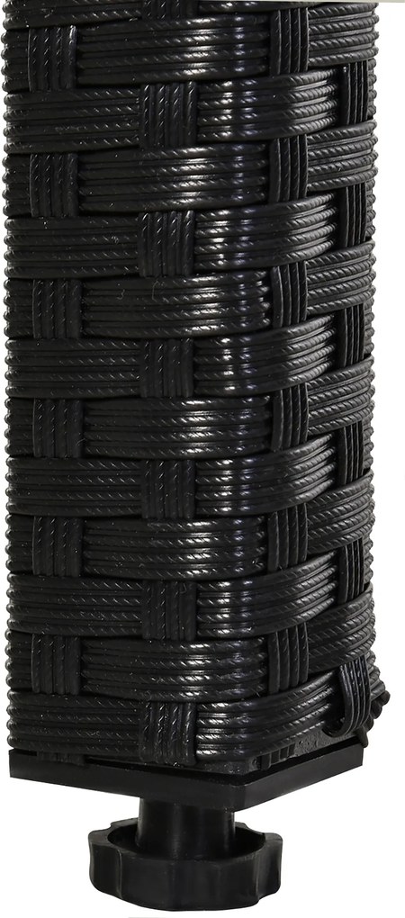 Outsunny komplet stół z krzesłami z technorattanu zestaw ogrodowy komplet 11 el. czarny + beżowy;