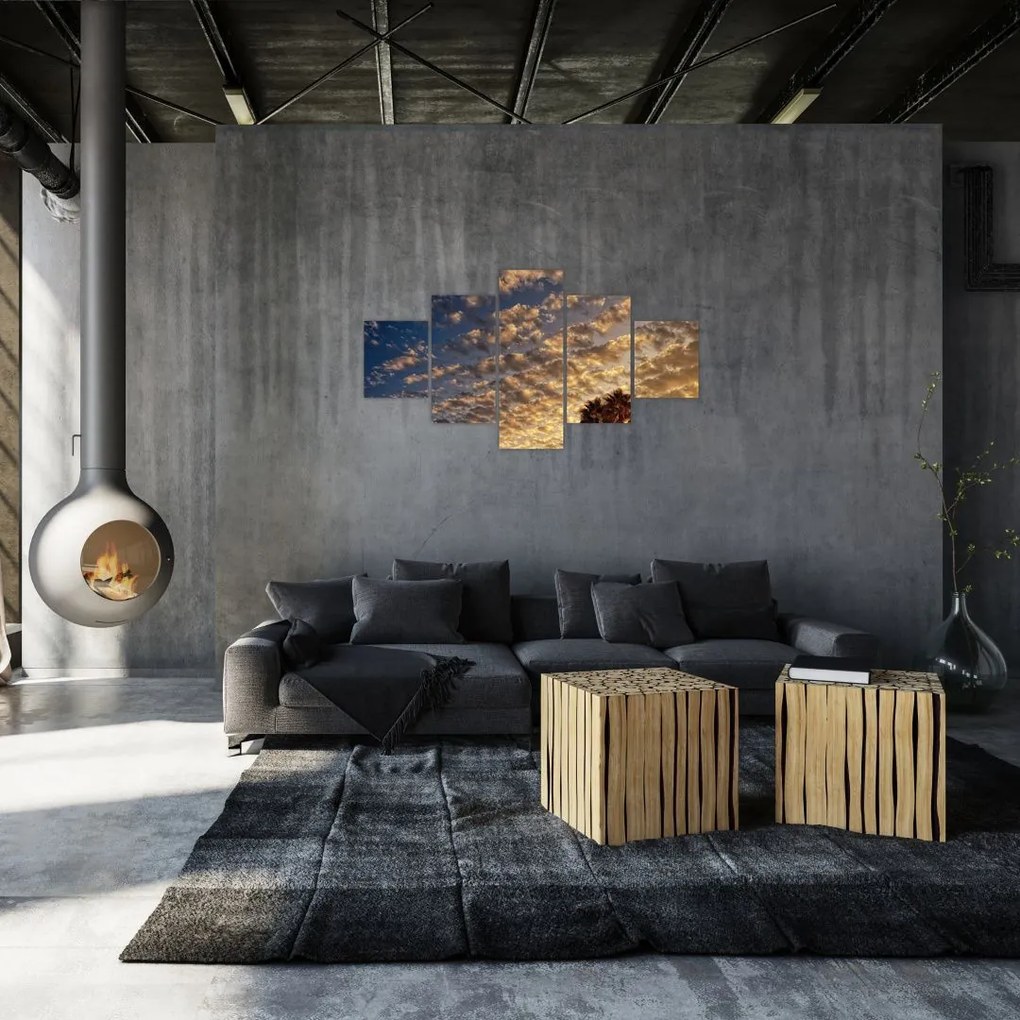 Obraz - palmy pośród chmur (125x70 cm)