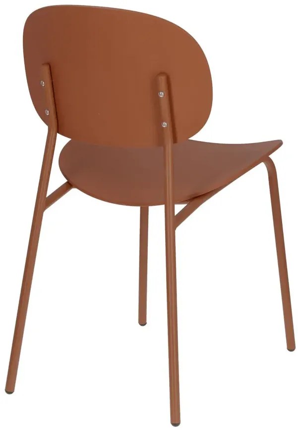 Minimalistyczne brązowe krzesło z metalowymi nogami Z2-R48