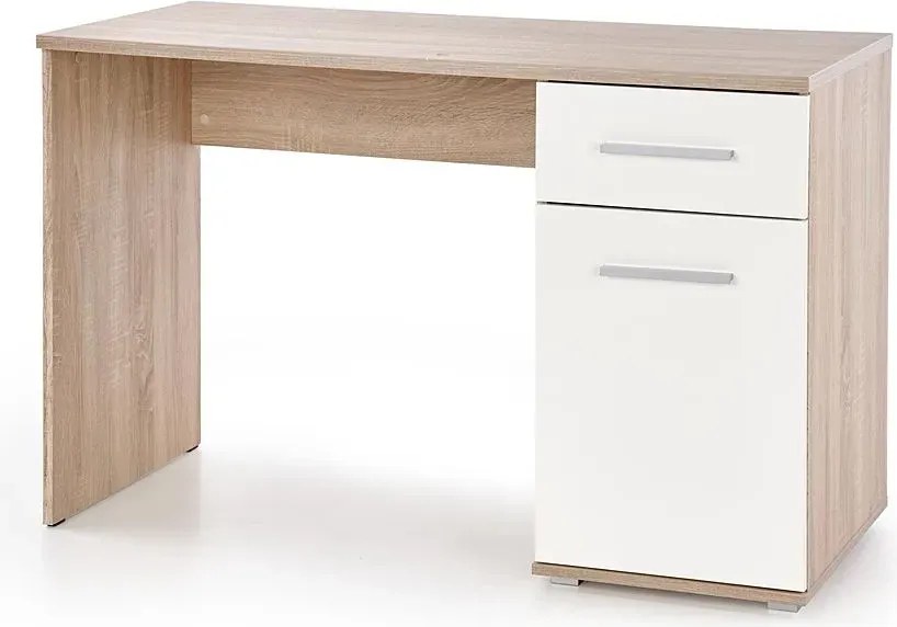 Biurko nowoczesne sonoma dąb + białe F8-C08