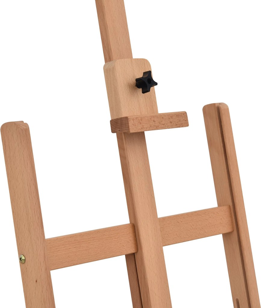 Vinsetto Sztaluga z drewna bukowego Regulacja wysokości i kąta Praktyczny schowek Naturalny 53x50,5x171-230cm | Aosom PL