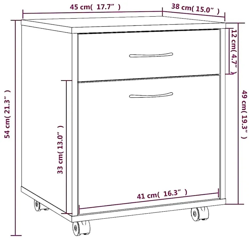 Szary kontenerek biurkowy B8-N88