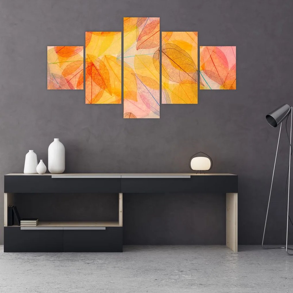 Obraz - Tło z jesiennych liści (125x70 cm)