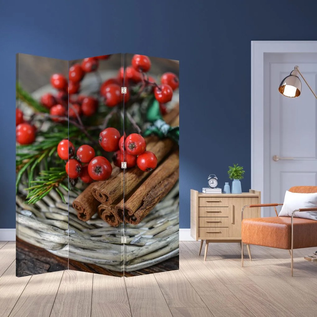 Parawan - Jarzębiny i cynamon (126x170 cm)