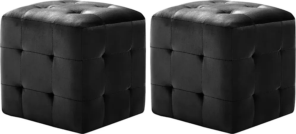 Zestaw dwóch czarnych puf do salonu 80x28x154 P8-T94