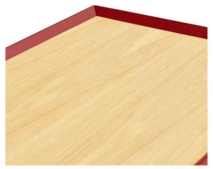 Czerwona wysoka komoda w dekorze dębu 95x120 cm Arista – Teulat