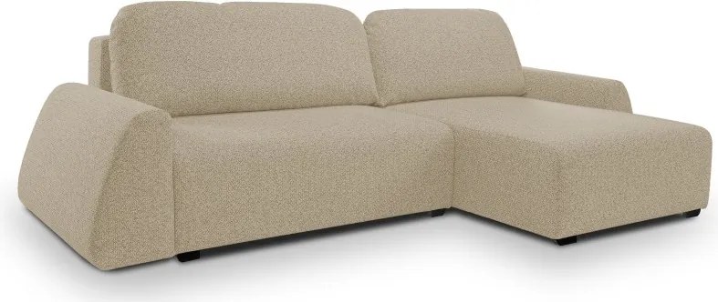 Narożnik ALMI Prawostronny z funkcją spania, wolnostojący tkanina EXCITE ME 04 Cappucino