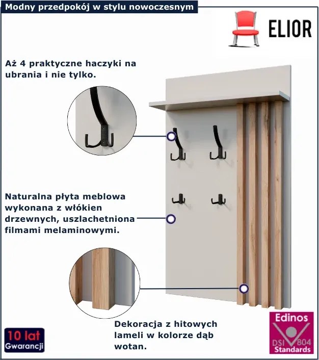 Kaszmirowy wieszak z półką do przedpokoju H7-S64