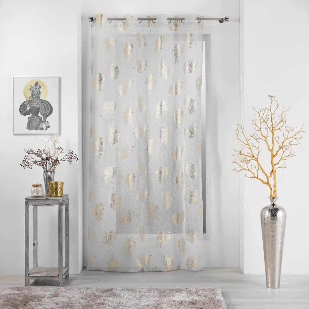 Firanka w beżowo-złotym kolorze 140x280 cm Sunny – douceur d'intérieur