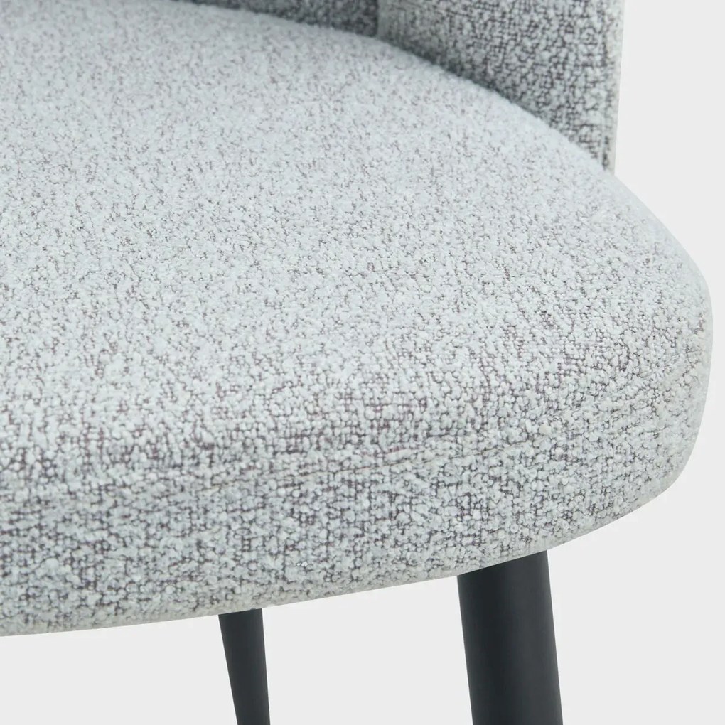 Krzesło LUXE w tkaninie Bouclé szare HOMLA