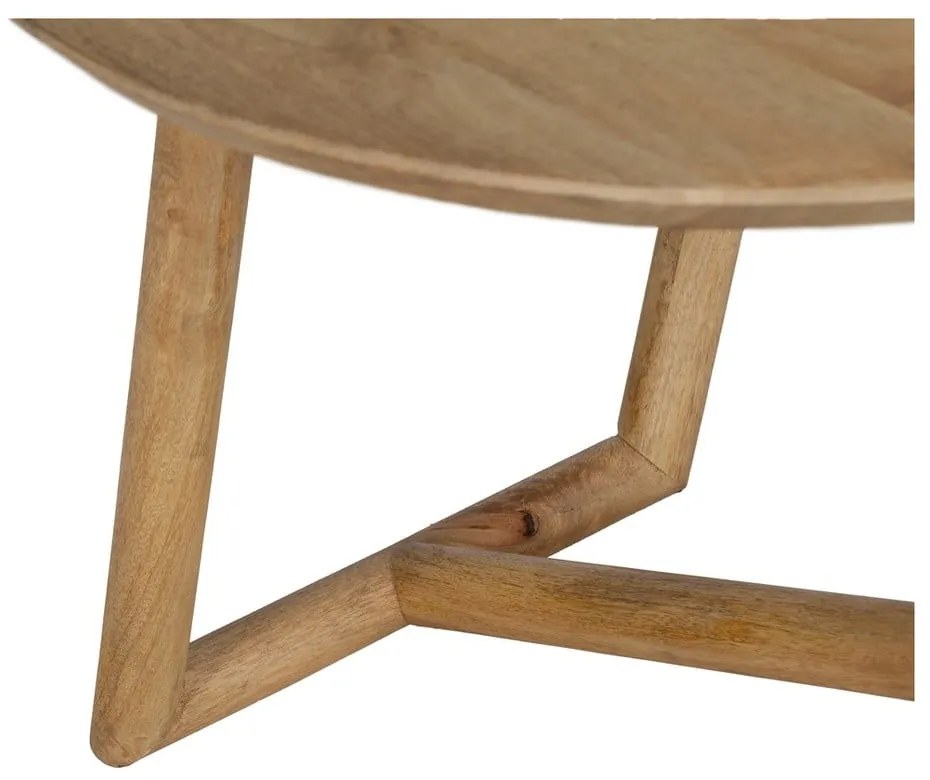 Okrągły stolik z litego drewna mango w naturalnym kolorze ø 60 cm Mao – Ixia