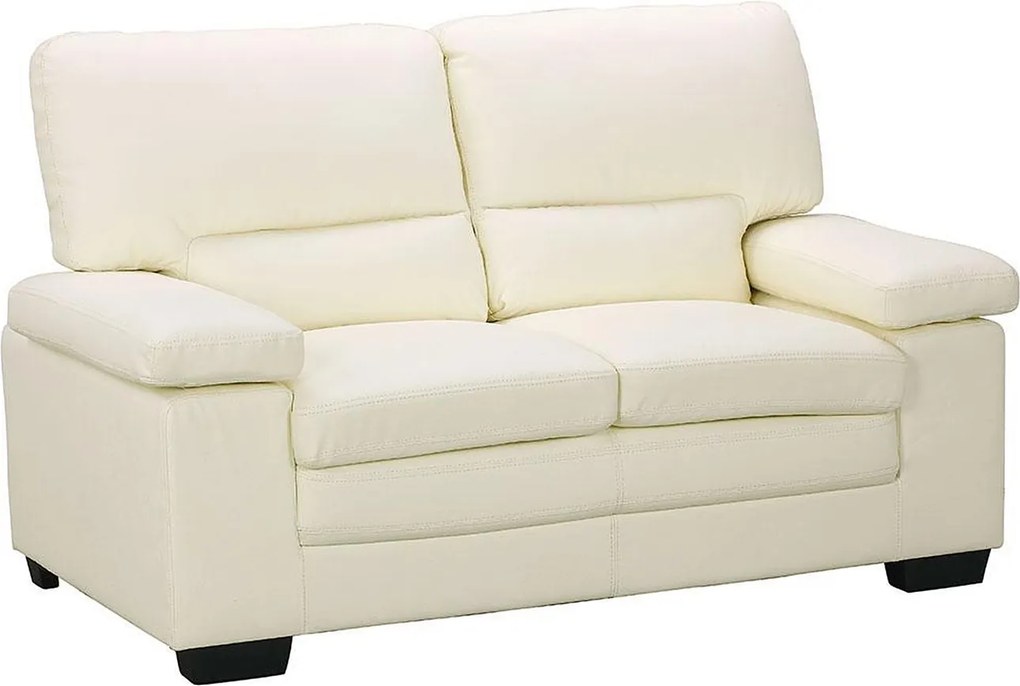 Kanapa 2-osobowa ze skóry bawolej w kolorze kości słoniowej – MIMAS II