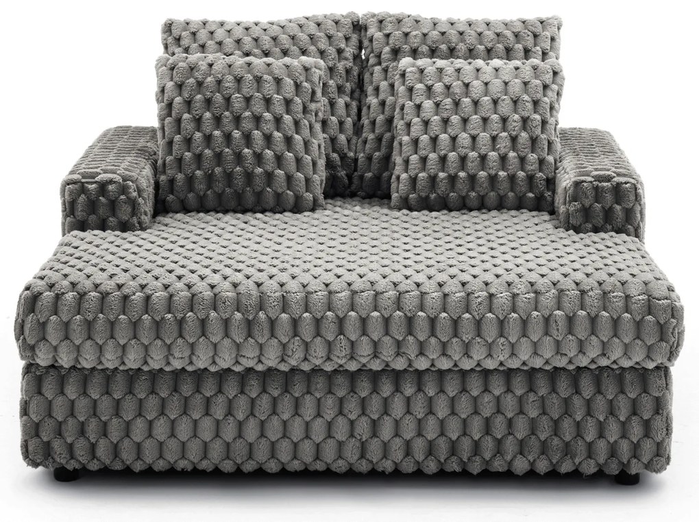 Fotel Wypoczynkowy Sofa KOBEL Szary Pluszowy Nowoczesny