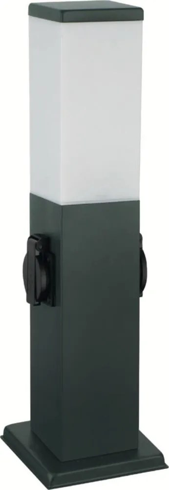 Brilagi - Lampa zewnętrzna z 2 gniazdami SCHUKO, 1x E27/15W/230V, 40 cm, IP44, antracyt