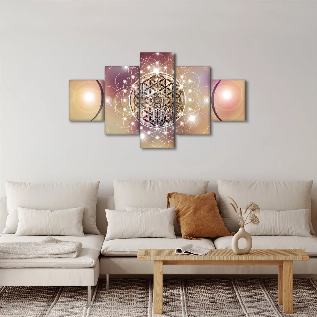 Obraz - Mandala z elementami (125x70 cm)