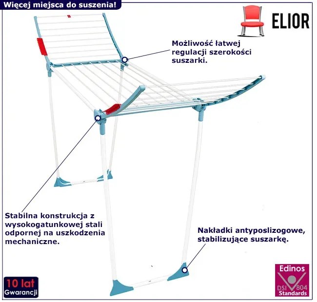 Stojąca niebieska suszarka na pranie A5-H86