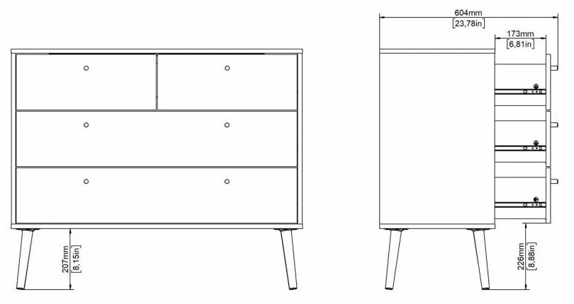 Antracytowa niska komoda 99x82 cm Bodo – Tvilum